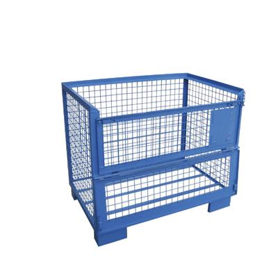 China Storage Loading 500 Kg Logistics CUSTOM Industrial Heavy Duty Pallet Wire Mesh Box Cage With Half Door for sale