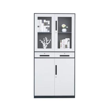 China Removeable School Staff White Metal Office Furniture Steel Book File Storage Cabinets With Door And Drawer for sale