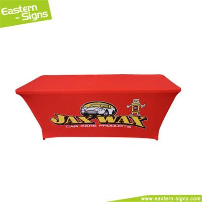 China Hire Business Table Throw Stretch Table Cover Advertising Flame Retardant Table Cloth for sale