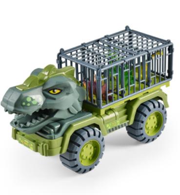 China Promotion Product High Quality Children's Dinosaur Car Wheel Engineering Dinosaur Cage Truck Transporter Free Toy For Children for sale