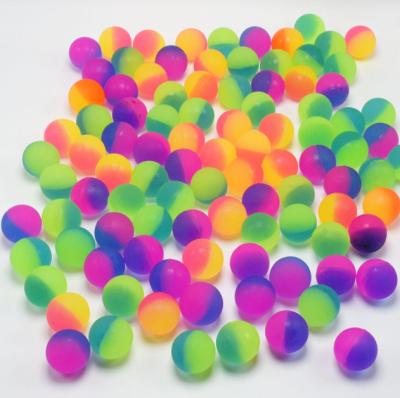 China Bouncing factory price 25mm wholesale two color matte rainbow floating bouncy ball for sale