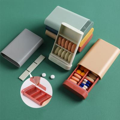 China Hot Selling LG012 Portable Plastic Medicine Pill Storage Box Travel Pill Box Pill Box Case Organizer Eco Friendly Pill Stored for sale