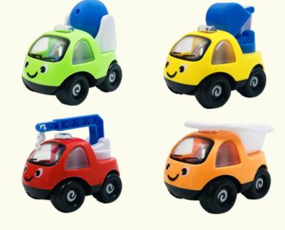 China Small children's toy car promotion gift mini cartoon safe plastic car collection small kids children play gift for sale