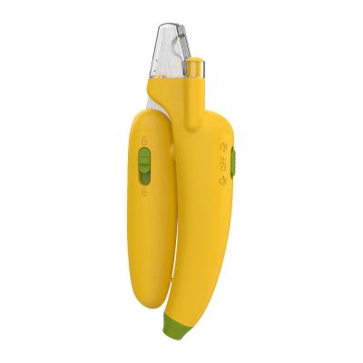 China Stocked The Latest Pet Banana Nail Clipper with LED UV Lighting Dog Nail Trimmer Nail Polisher Pet Supplies for sale