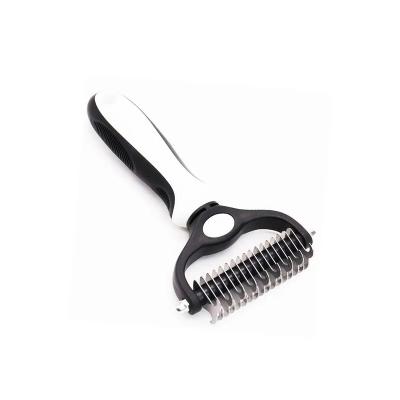 China Sustainable Low Price Good Quality Extra Wide Pet Stainless Steel And Rubber Grooming Brush for sale