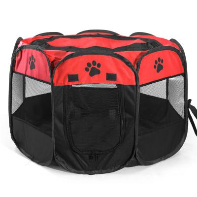 China Breathable Pet Octagonal Portable Foldable 8 Panel Playpen Kennel Waterproof Base Play House Indoor and Outdoor Quick Open for sale