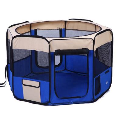 China Breathable Pet Octagonal  Foldable Portable Playpen Kennel Waterproof Base Outdoor Quick Open for sale