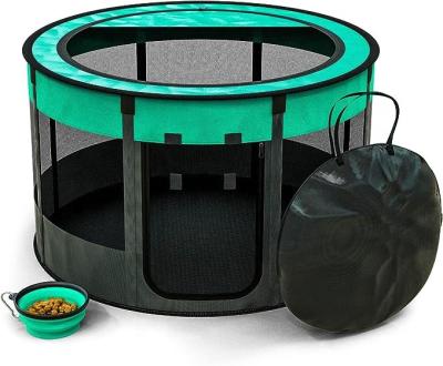 China Breathable Pet Octagonal Portable Foldable 8 Panel Playpen Kennel Waterproof Base Play House for sale