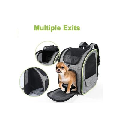 China Stocked New Design Good Quality Oxford Pvc Blackpet Carrier Backpack Pet Carrier Bag For Travel Outdoor for sale