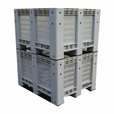 China Solid Hot Selling Box Container Pallet Big Box Plastic Container With Wheels for sale