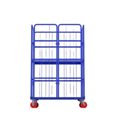 China Hot Sale Industry Wire Mesh Roll Container High Quality Zinc Stackable Stackable Metal Stackable Container Metal Mesh Roll Container for sale