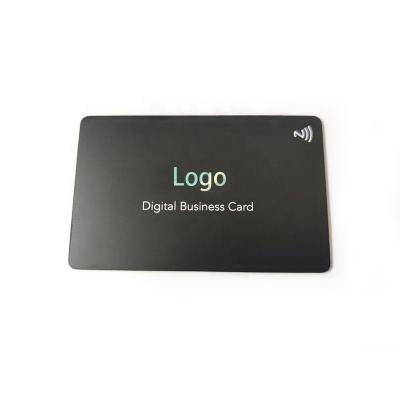 China Waterproof / Weatherproof The new listing black metal+PVC NTAG213 smart contactless luxury nfc business card for sale