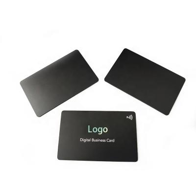 China Waterproof / Weatherproof Hot selling nfc black metal+PVC laser engrave attractive appearance business metal card for sale