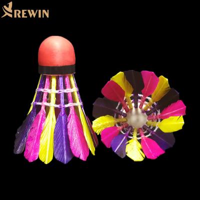 China Manufacturer Cheap Colorful Duck Feather Badminton Shuttlecocks from practice factory for sale