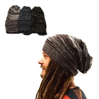 China JOINT Mix Color Knit Rasta Jamaica Reggae Dreadlocks Slouchy Beanie Hat for sale