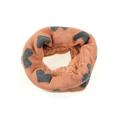 China Heart Pattern Sherpa Fleece Winter Infinity Snood Short Scarf for sale