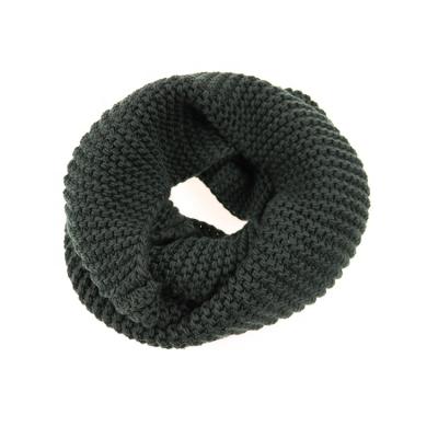 China Thick And Chunky Knitted Army Green Infinity Short Scarf For Winter for sale