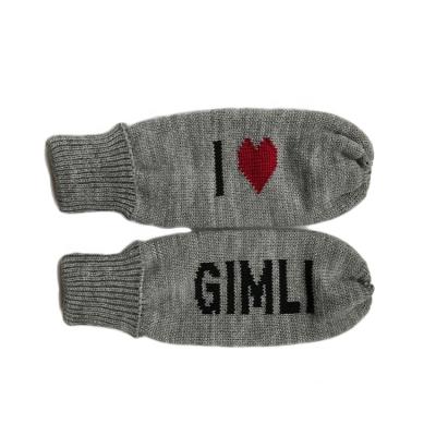 China Custom Jacquard Winter Knit Acrylic Mitten for sale