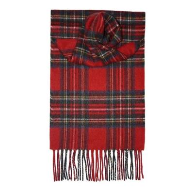 China Winter long custom size long custom made wool and tartan factory check plaid acrylic british red blue british unisex scarf for sale