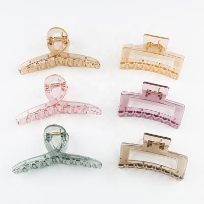 China Simple Transparent Acrylic Hair Claw Clips Large European and American Style Custom Hair Accessories Barrettes Women For Girls for sale