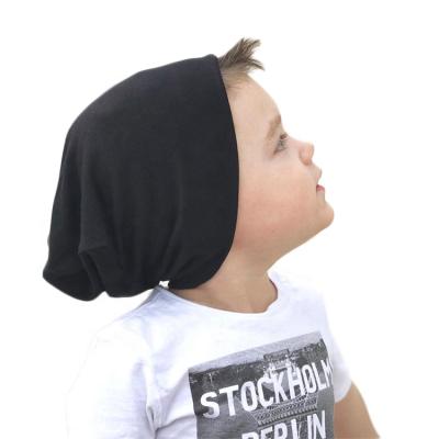 China Custom Character Multicolor Simple Solid Knit Good Elastic Cotton Toddler Kids Baby Beanies Slouchy Hat for sale