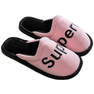 China Wholesale Soft Furry Plush Indoor Non-slip Warm Plush Anti-odor Winter Shoe Thermal Men's Women's Cotton Slippers for sale