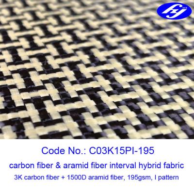 China Black Carbon Yellow Para Aramid Fabric Decoration Hybrid Filament Fabric for sale