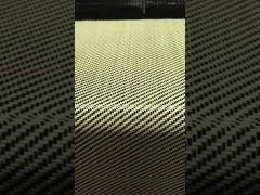 yellow aramid carbon twill hybrid fabric