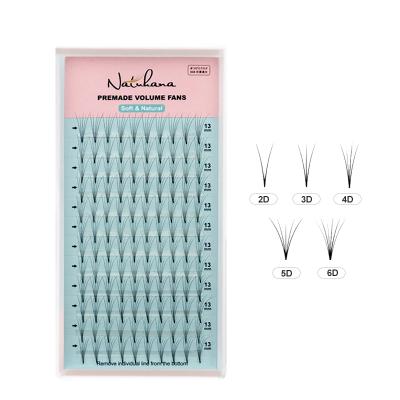 China Natural False Mink Eyelashes False Eyelash Wholesale NATUHANA softest volume natural soft synthetic fan fiber PBT for sale