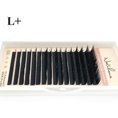 China NATUHANA Long Natural Wholesale Price L Form Eyelash Extension Private Label And Best Quality Bulk Korean Silk Eyelash Extension for sale