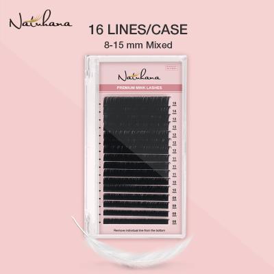 China Korean Bulk Best Quality NATUHANA Long Eyelash Extension Lowest Price Natural Wholesale Lash Extension Tray Individual Eyelash Extension for sale