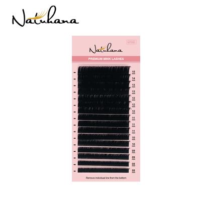 China Best Quality Factory Price NATUHANA Korean Bulk Mixed Long Eyelash Extension Natural Wholesale Lash Extension Tray Individual Eyelash for sale