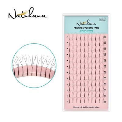 China NATUHANA Lowest Price Volume Fans Natural Soft Eyelash Extensions Long Root Natural False Mink Eyelashes False Eyelash Wholesale soft for sale