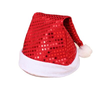 China Adult Cloth Christmas Sequin Christmas Decoration Santa Claus Hat Party Decoration for sale