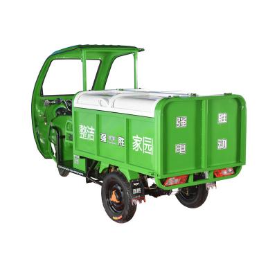 China Dust Or Waste Transport Eco City Tricycle Garbage Truck Clean Electric Dust Cart With 1.5m*1m*0.63m Trolley Box Blue Green Body for sale