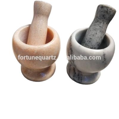 China China Natural Colored Marble Mortar Grinder With Pestle for sale