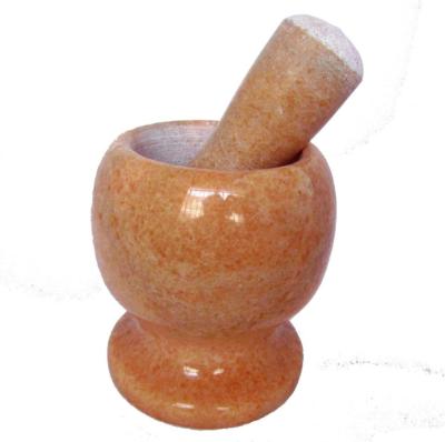 China Viable Natural Marble Grinder With Pestle Kitchen Cooking Tools Factory Direct Sale Marble Hand Mortar Hand Grinder for sale