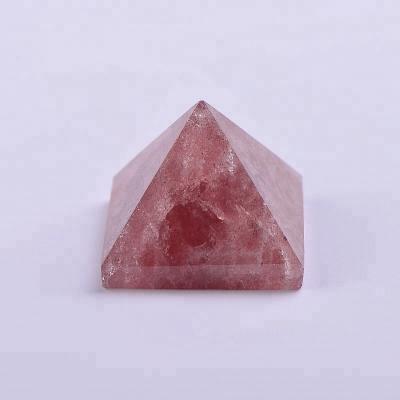 China Natural Strawberry Crystal Quartz Pyramid from China strawberry quartz pyramid for sale