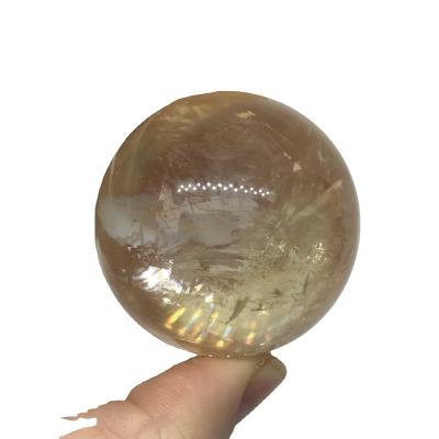 China China crystal ball sphere business gift collection fengshui decoration polished honey calcite iceland crystal ball sphere for sale