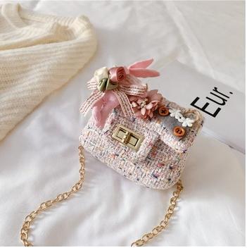 China 2021 New Fashion Style Children's Mini Handbag Kids Girls Princess Pearl Messenger Bag Baby Kids Cross - Body Bag for sale