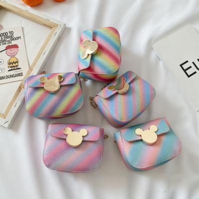 China 2020Popular Polyester Girls Mini Handbag Cute Children Brand Mouse Ear Rainbow Shoulder Bags Baby Kids Party Girl Coin Key Chain Purse bag for sale