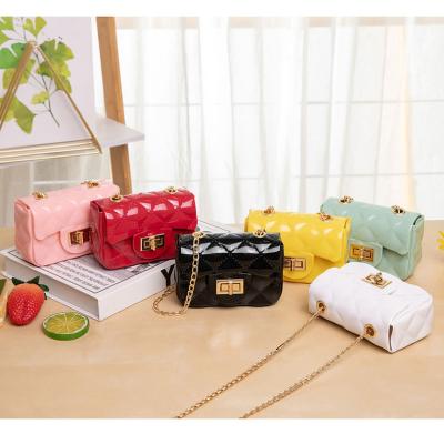 China 2022 New Mini Solar Panel Purses and Handbags PVC Silicone Woman Jelly Handbags Chain Messenger Kids Candy Jelly Handbags for sale