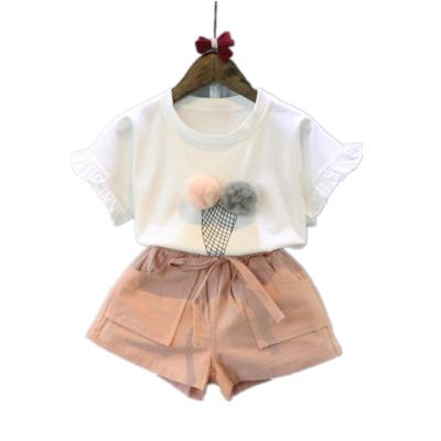 China Wholesale Sweet New Style Girls Summer Boutique Clothing China Supplier 2 Piece Girls Outfits Floral Skirt Clothing Sets for sale