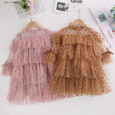 China New Style Anti-static 2021 Summer Girls Lace Fluffy Dress For Kids Fly Sleeve Toddler Baby Cake Dress 2-7Y Birthday Princess Prom Dresses for sale