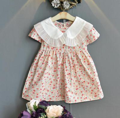 China 2021 new arrival candy girls summer dress anti-static children lace up neck flower dress baby beach clothes 5 years old for sale