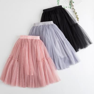 China Fashion Breathable New Style Big Girls Lace Up Tutu Skirts Kids Chiffon Cake Princess Dress Dance Wear for sale