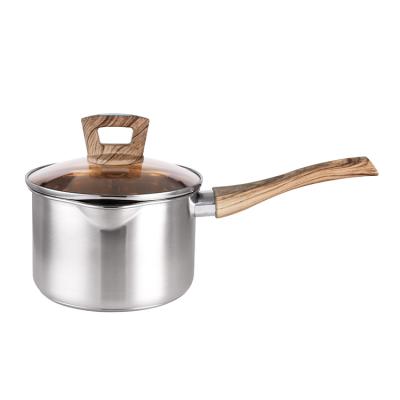 China Viable Capped Bottom Sauce Pan Stainless Steel Milk Pan Stainless Steel Cookware for sale