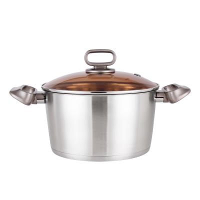 China Sustainable Thick Capsule Sauce Pot SS201 Bottom Stock Pot Stainless Steel Pot for sale