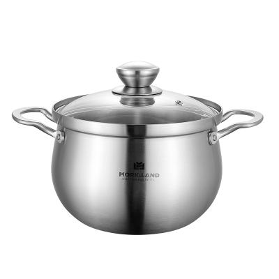 China New Sustainable Stainless Steel Pot Belly Shape Sauce Pot Triple for sale