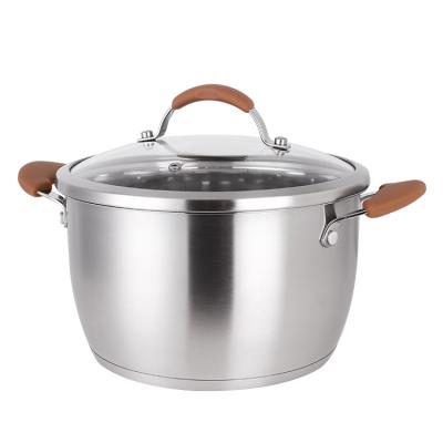 China Sustainable Kitchen Stainless Steel Pot Cookware Induction Casserole Soup Cooking Pot for sale